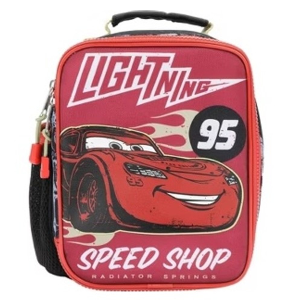 Disney Pixar Cars Lightning McQueen Speed Shop Insulated Lunch Box Red Black 95